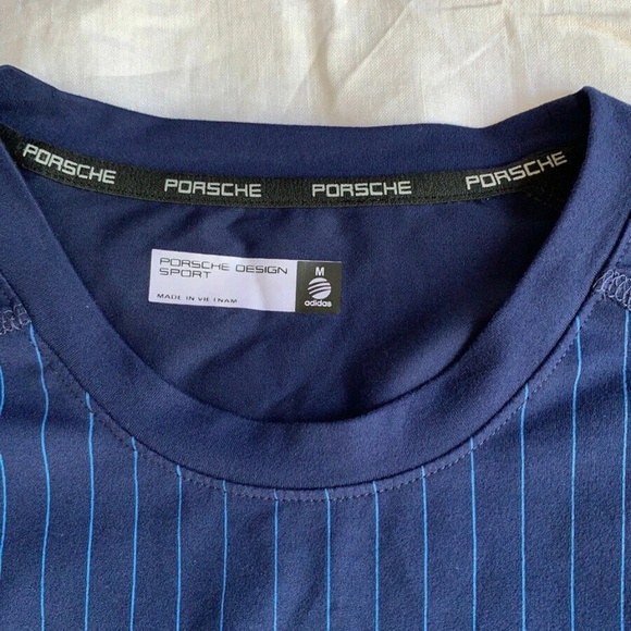 RARE Adidas Porsche Design Navy Blue Athletic Stretch Shirt P’8000 Medium - Picture 6 of 11